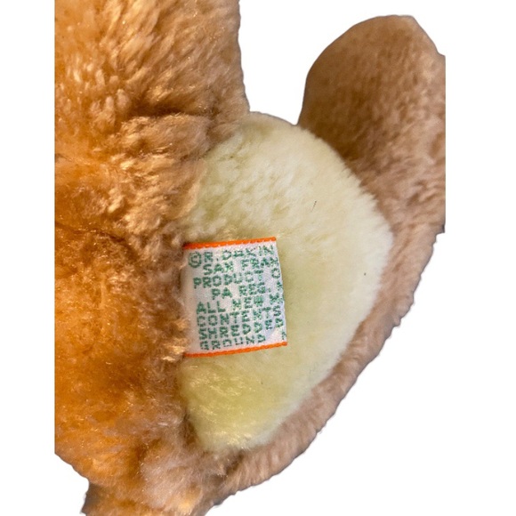 Vtg Dakin TEDDY BEAR 7”  Stuffed Brown Plush 1982 Nutshells Shredded Clippings - Picture 4 of 6